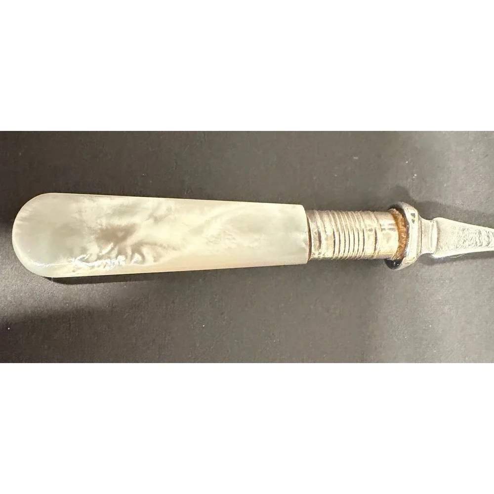 Antique Sheffield Mother of Pearl Handle Serving Set JB S John Blyde EPNS A1